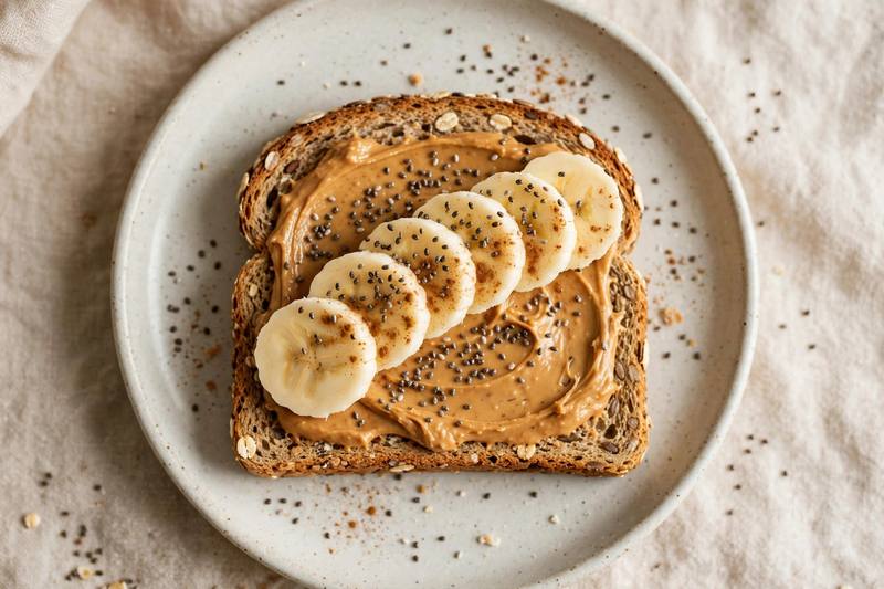 Photo of Peanut Butter Banana Toast, a breakfast recipe from FluentFuel