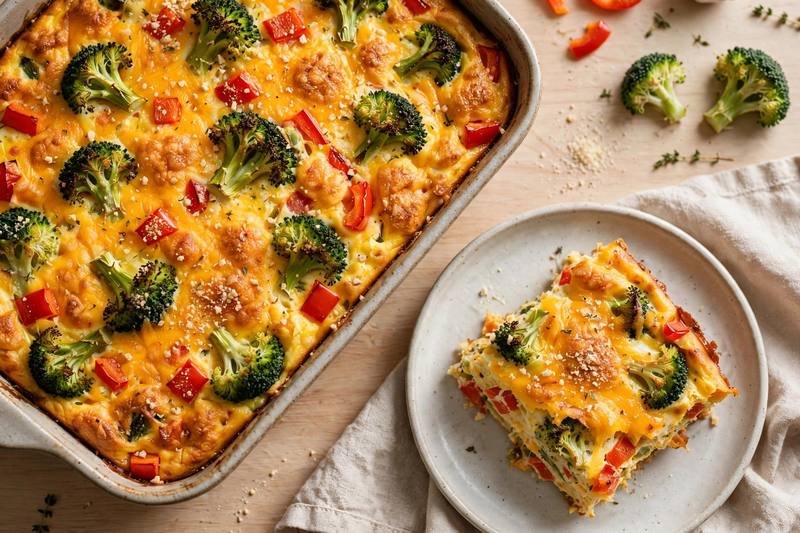 Photo of Crustless Veggie Breakfast Casserole, a breakfast recipe from FluentFuel