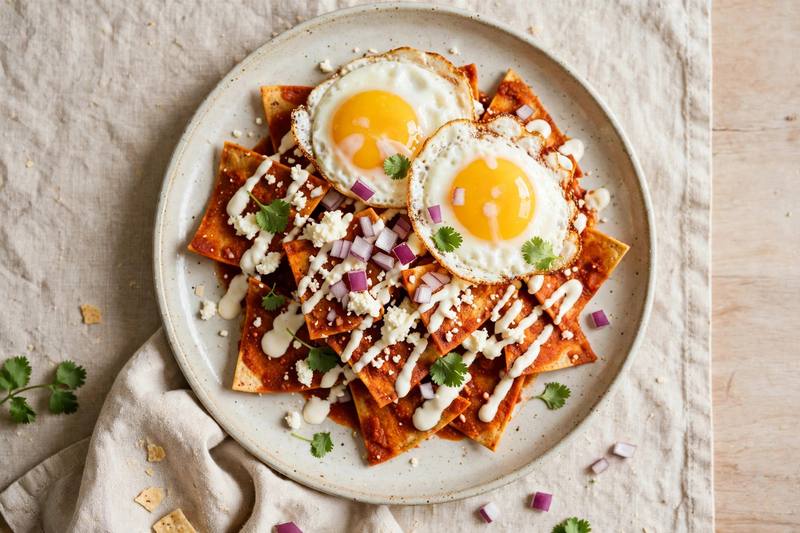 Photo of Chilaquiles Rojos, a breakfast recipe from FluentFuel