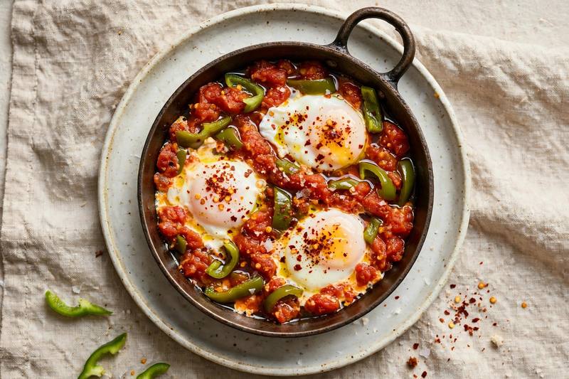 Photo of Menemen (Turkish Tomato Eggs), a breakfast recipe from FluentFuel