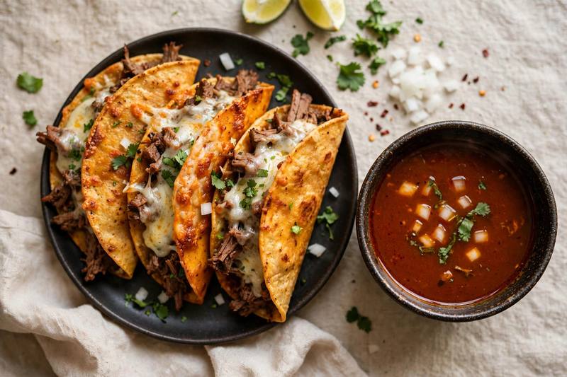 Photo of Birria Tacos with Consomme, a lunch recipe from FluentFuel