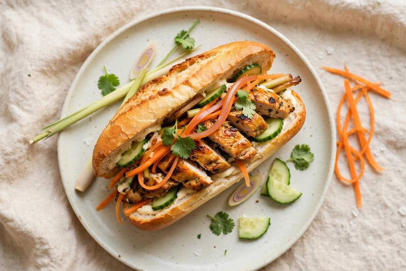 Photo of Lemongrass Chicken Banh Mi, a lunch recipe from FluentFuel