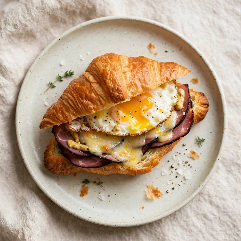 Photo of Ham and Gruyere Breakfast Croissant, a breakfast recipe from FluentFuel