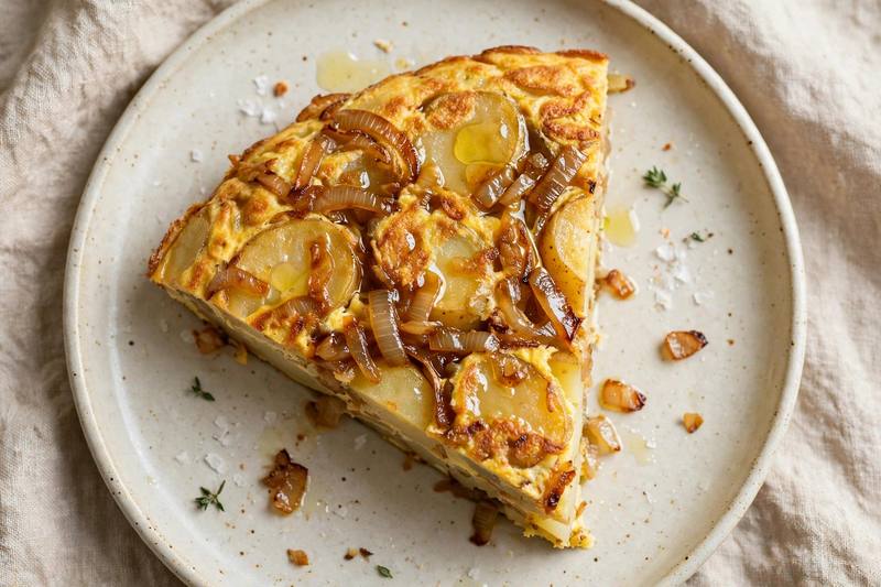Photo of Spanish Tortilla with Potato and Onion, a breakfast recipe from FluentFuel