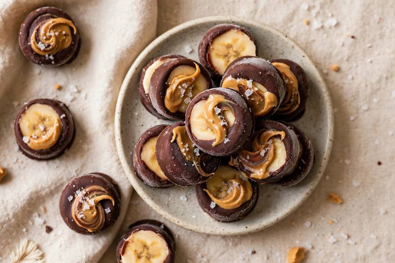 Photo of Frozen Chocolate Banana Bites, a snack recipe from FluentFuel