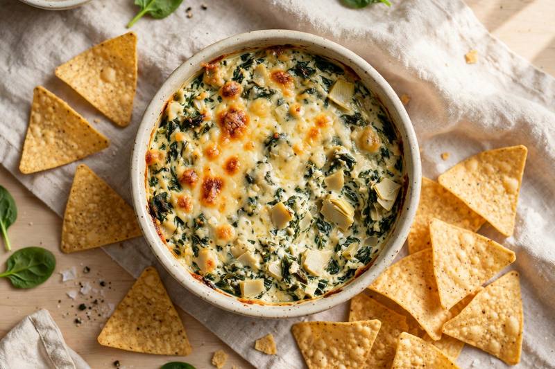 Photo of Warm Spinach Artichoke Dip, a snack recipe from FluentFuel