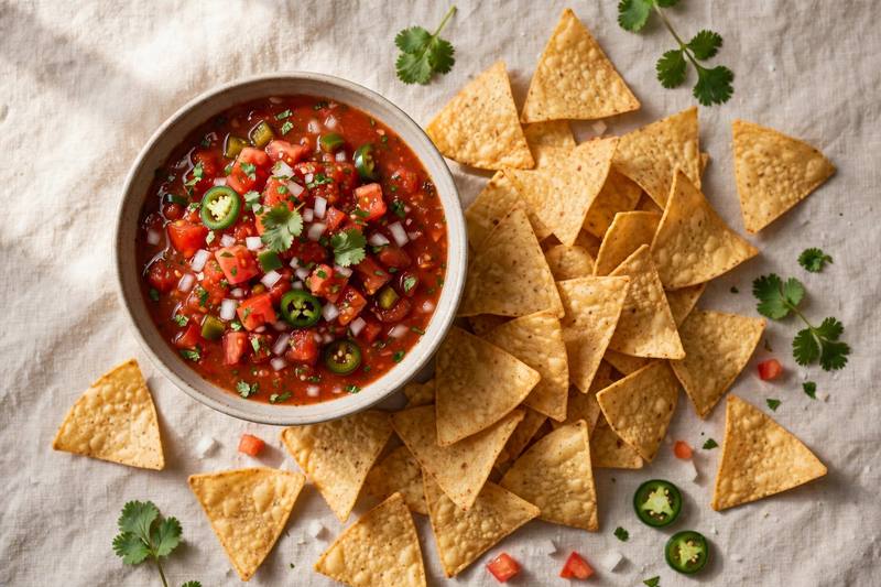 Photo of Restaurant-Style Salsa and Chips, a snack recipe from FluentFuel