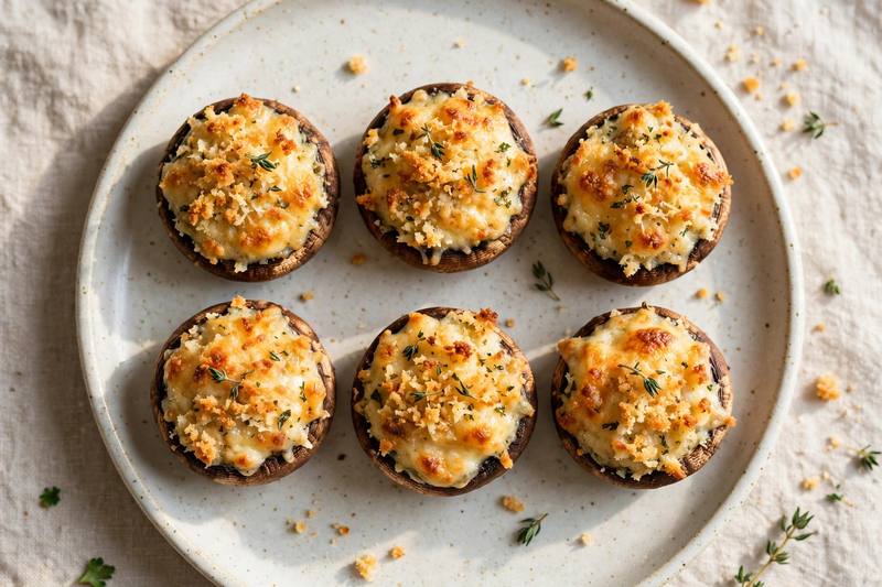 Photo of Cheesy Stuffed Mushrooms, a snack recipe from FluentFuel
