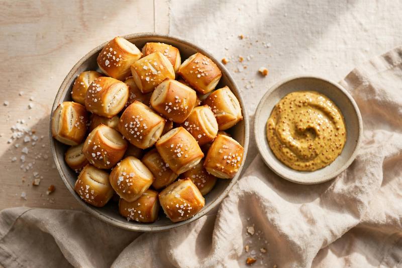 Photo of Soft Pretzel Bites with Mustard, a snack recipe from FluentFuel