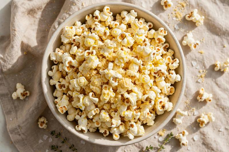 Photo of Stovetop Popcorn with Olive Oil, a snack recipe from FluentFuel
