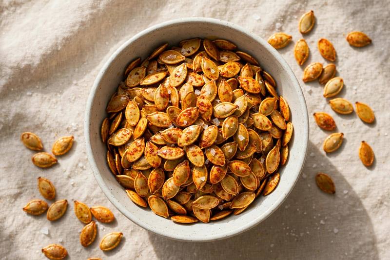 Photo of Roasted Pumpkin Seeds, a snack recipe from FluentFuel