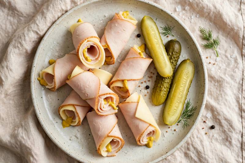 Photo of Turkey and Cheese Roll-Ups, a snack recipe from FluentFuel