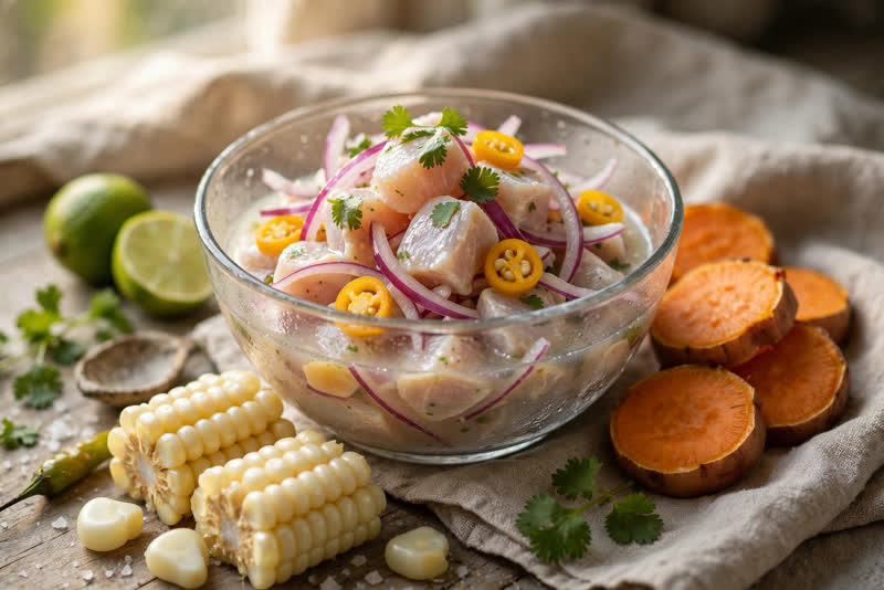 Photo of Ceviche Clásico, a lunch recipe from FluentFuel