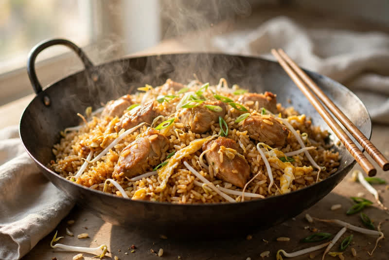 Photo of Arroz Chaufa de Pollo, a dinner recipe from FluentFuel