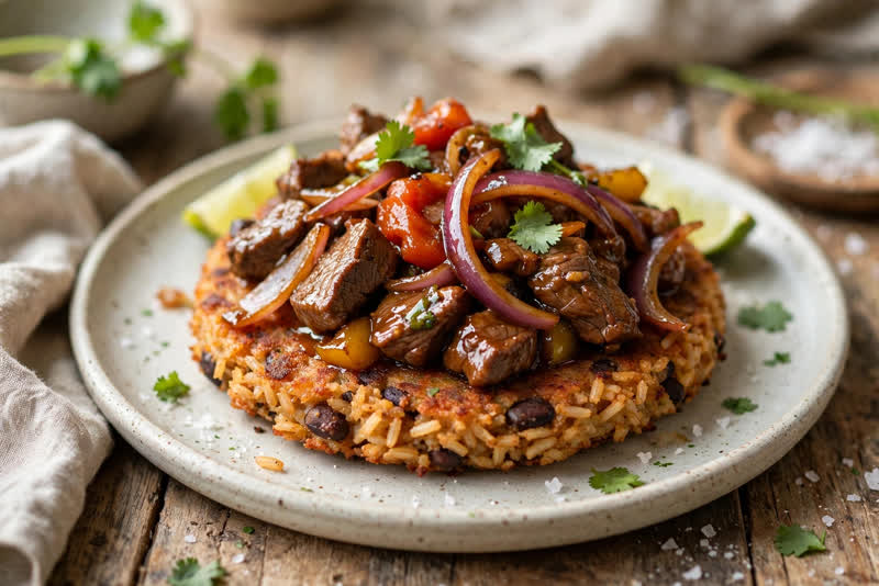 Photo of Tacu Tacu con Lomo, a dinner recipe from FluentFuel