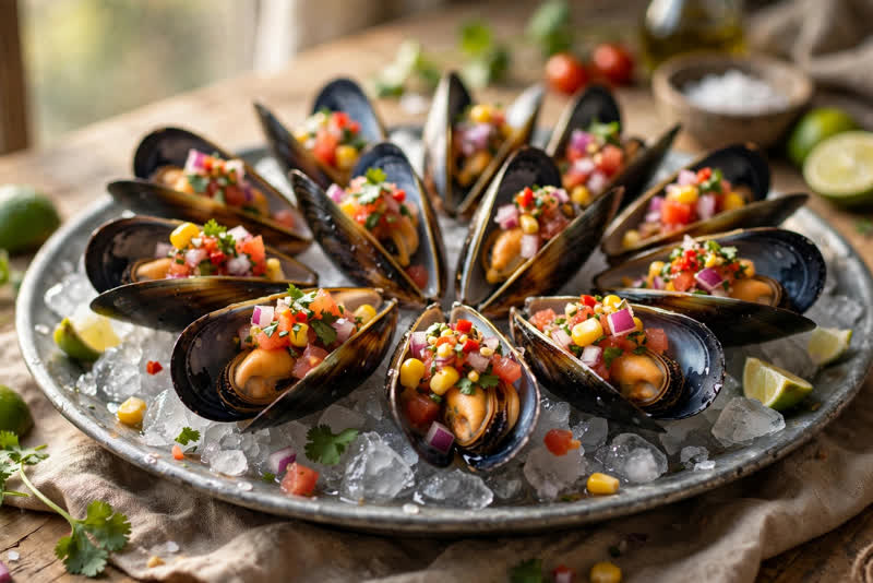 Photo of Choritos a la Chalaca, a lunch recipe from FluentFuel