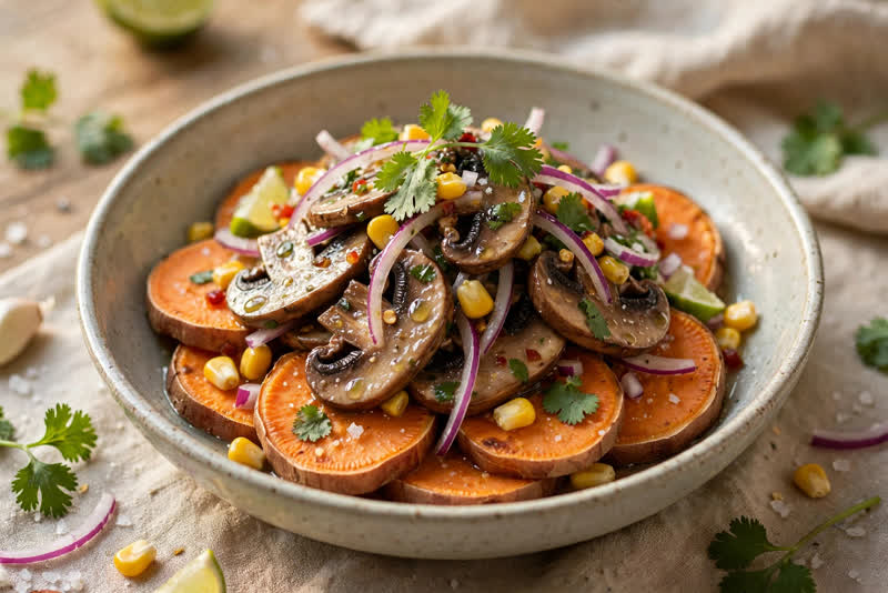 Photo of Ceviche de Champiñones, a lunch recipe from FluentFuel