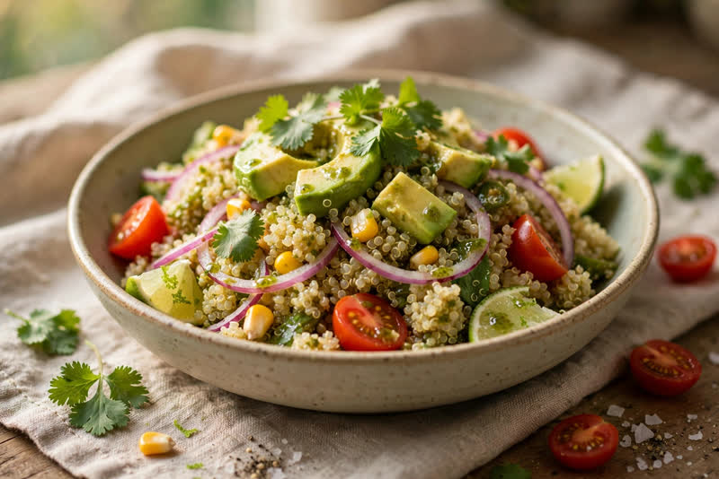 Photo of Ensalada de Quinua, a lunch recipe from FluentFuel