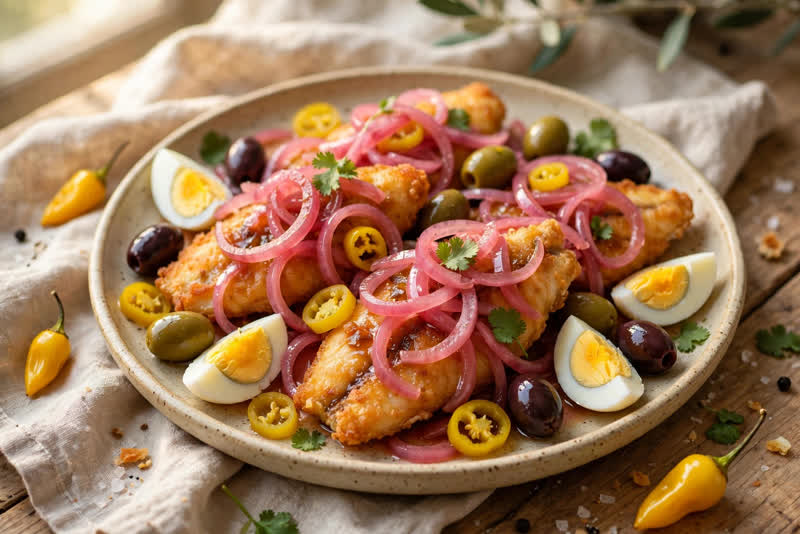 Photo of Escabeche de Pescado, a lunch recipe from FluentFuel