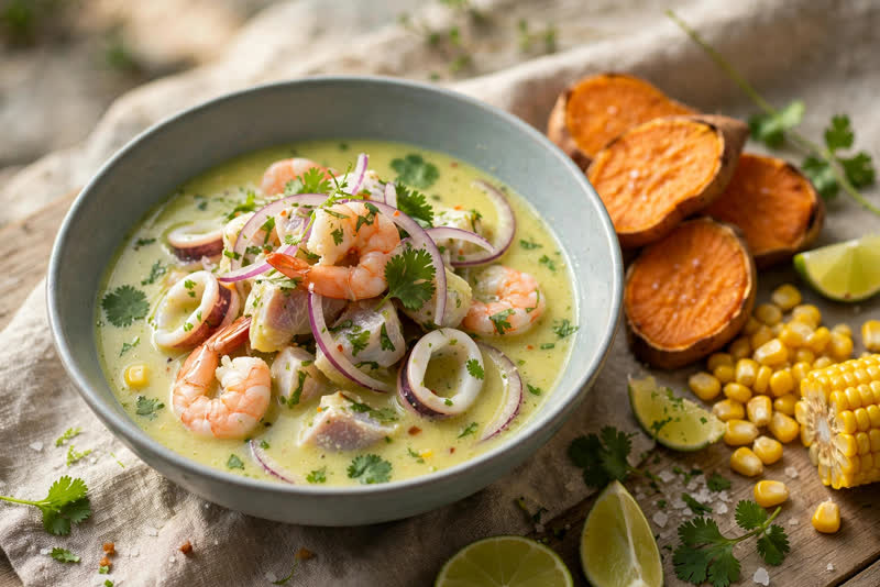 Photo of Ceviche Mixto, a lunch recipe from FluentFuel
