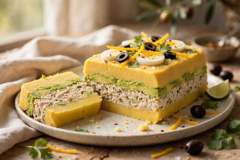 Photo of Causa Limeña de Pollo, a lunch recipe from FluentFuel