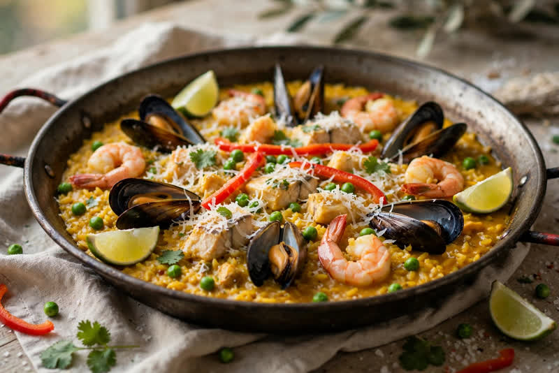Photo of Arroz con Mariscos, a dinner recipe from FluentFuel