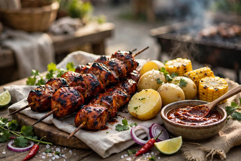 Photo of Anticuchos de Pollo, a dinner recipe from FluentFuel