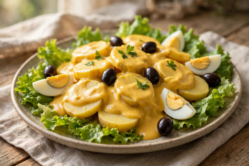 Photo of Papa a la Huancaína, a lunch recipe from FluentFuel