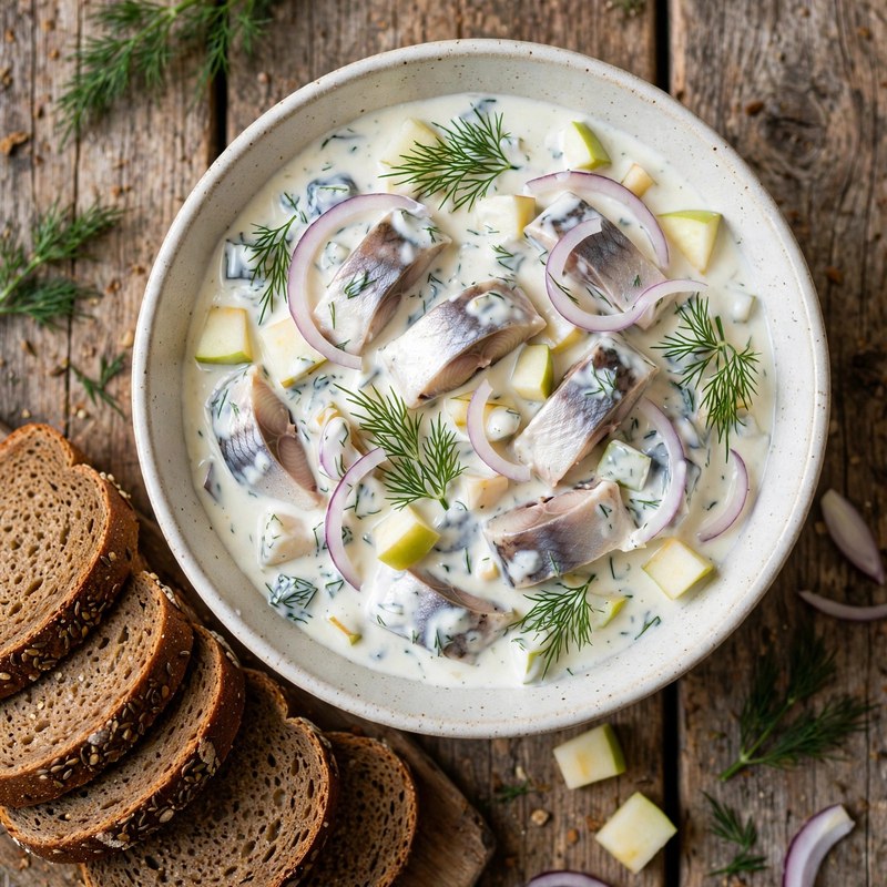 Photo of Śledzie w Śmietanie, a lunch recipe from FluentFuel