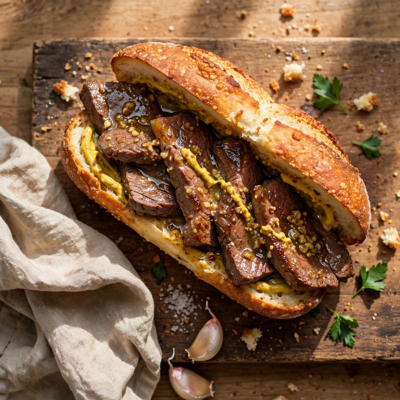 Photo of Prego no Pão, a lunch recipe from FluentFuel