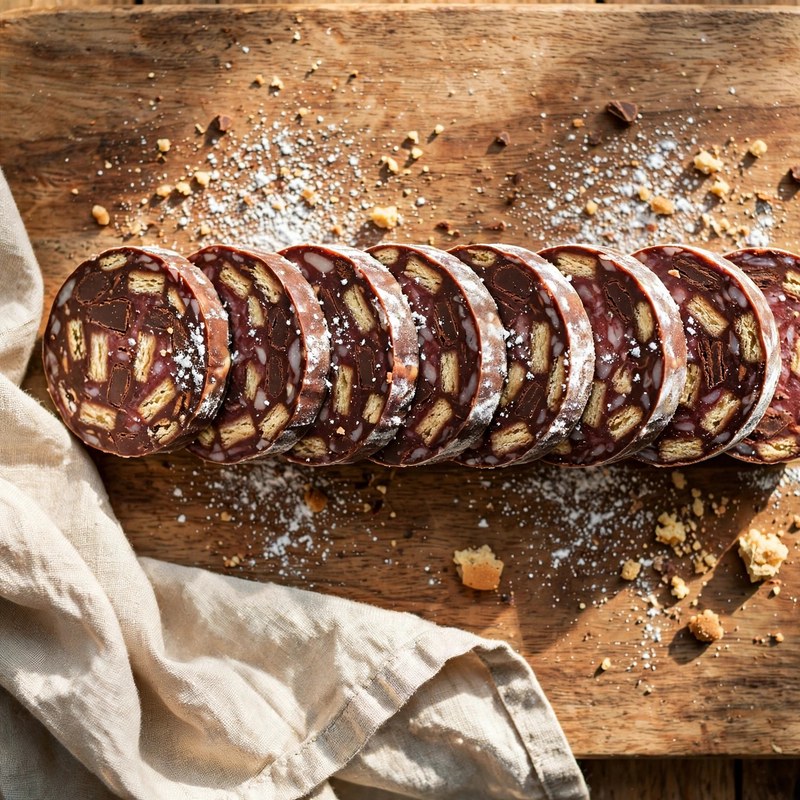 Photo of Salame de Chocolate, a snack recipe from FluentFuel