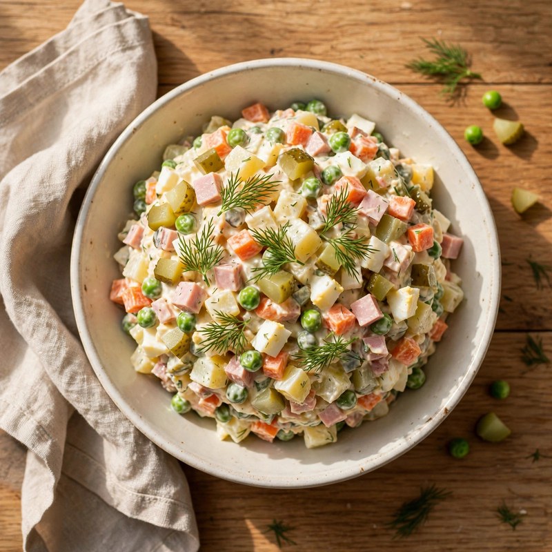Photo of Olivier Salad, a lunch recipe from FluentFuel