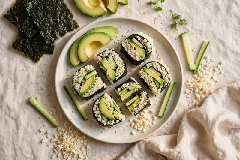 Photo of Seaweed Avocado Rolls, a snack recipe from FluentFuel
