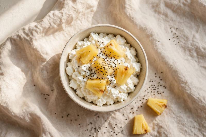 Photo of Cottage Cheese & Pineapple, a snack recipe from FluentFuel