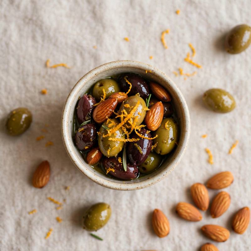 Photo of Marinated Olive & Almond Cup, a snack recipe from FluentFuel