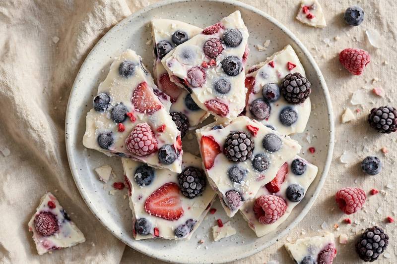 Photo of Frozen Yogurt Bark, a snack recipe from FluentFuel