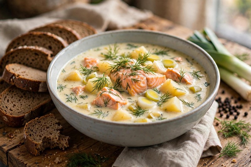 Photo of Lohikeitto, a lunch recipe from FluentFuel