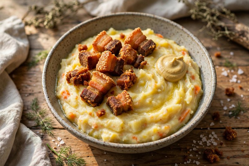Photo of Rotmos with Salt Pork, a dinner recipe from FluentFuel