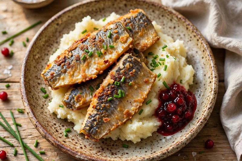 Photo of Pan-Fried Herring with Mash, a dinner recipe from FluentFuel
