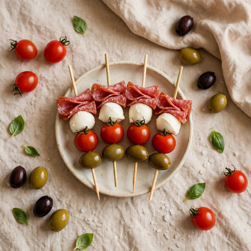 Photo of Antipasto Skewers, a snack recipe from FluentFuel