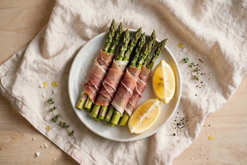 Photo of Prosciutto-Wrapped Asparagus, a snack recipe from FluentFuel