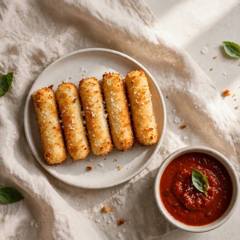 Photo of Baked Mozzarella Sticks, a snack recipe from FluentFuel