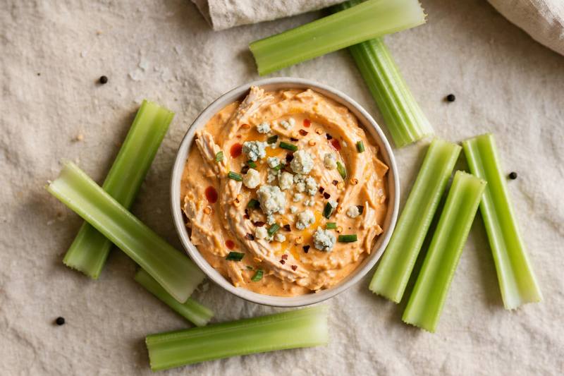 Photo of Buffalo Chicken Dip with Celery, a snack recipe from FluentFuel