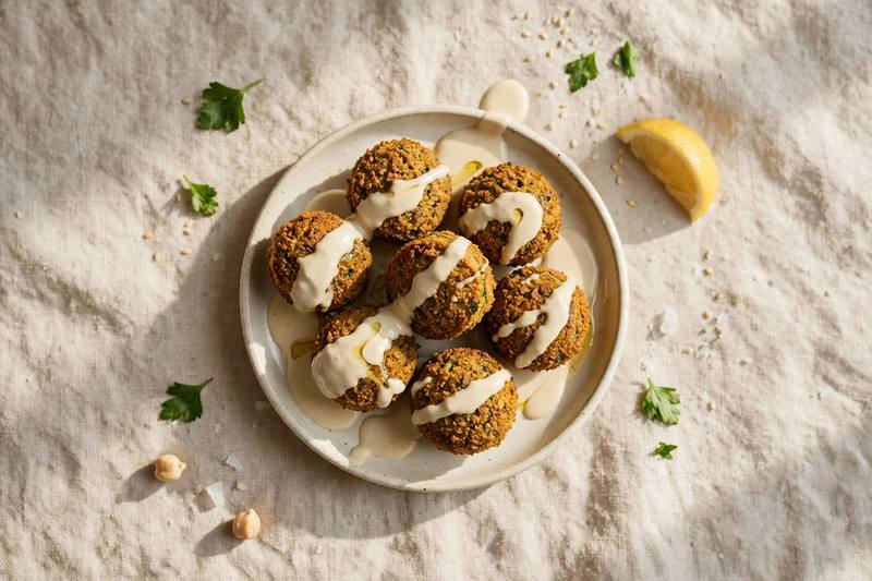Photo of Falafel Bites with Tahini, a snack recipe from FluentFuel