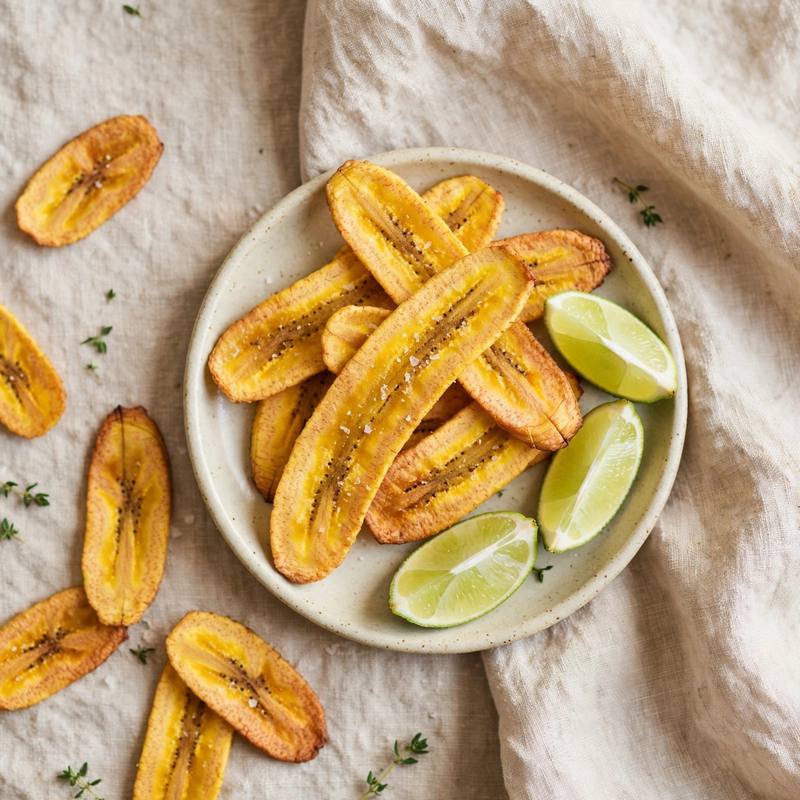 Photo of Baked Plantain Chips with Lime, a snack recipe from FluentFuel