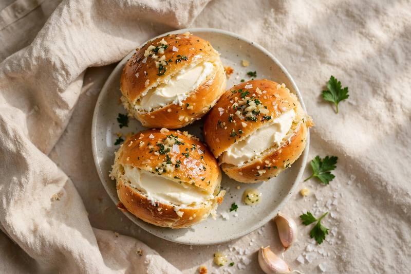 Photo of Korean Cream Cheese Garlic Bread, a snack recipe from FluentFuel