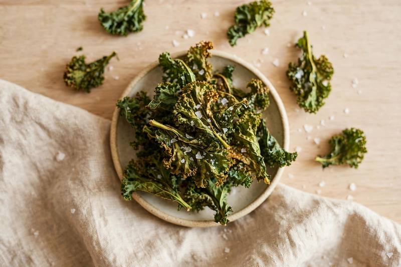 Photo of Crispy Kale Chips, a snack recipe from FluentFuel