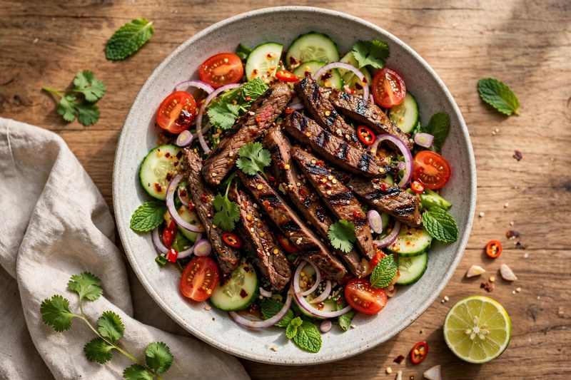Photo of Yum Nua (Spicy Grilled Beef Salad), a dinner recipe from FluentFuel