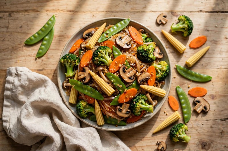 Photo of Pad Pak Ruam (Stir-Fried Mixed Vegetables), a lunch recipe from FluentFuel