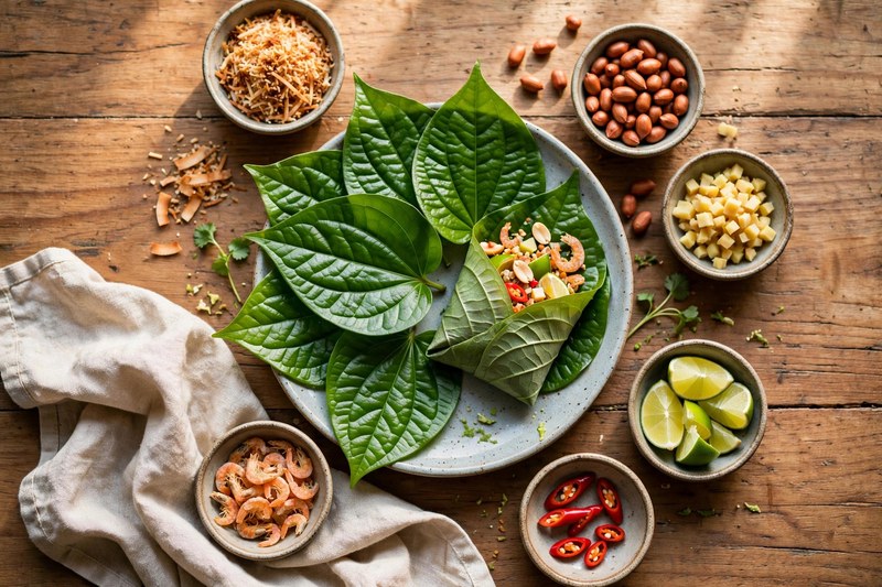 Photo of Miang Kham (Betel Leaf Wraps), a snack recipe from FluentFuel